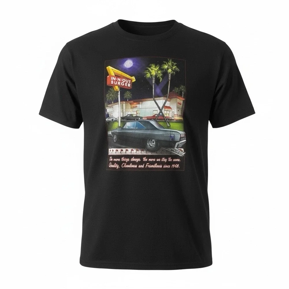 In-N-Out Burger Las  Vegas T-Shirt, Classic Hot Rod, Black Tee Shirt, Size XXL‎